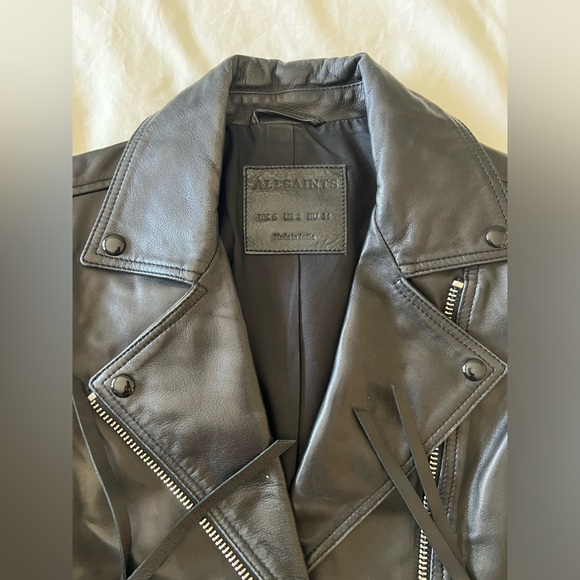 AllSaints Dalby Leather Biker Jacket - Picture 9 of 10